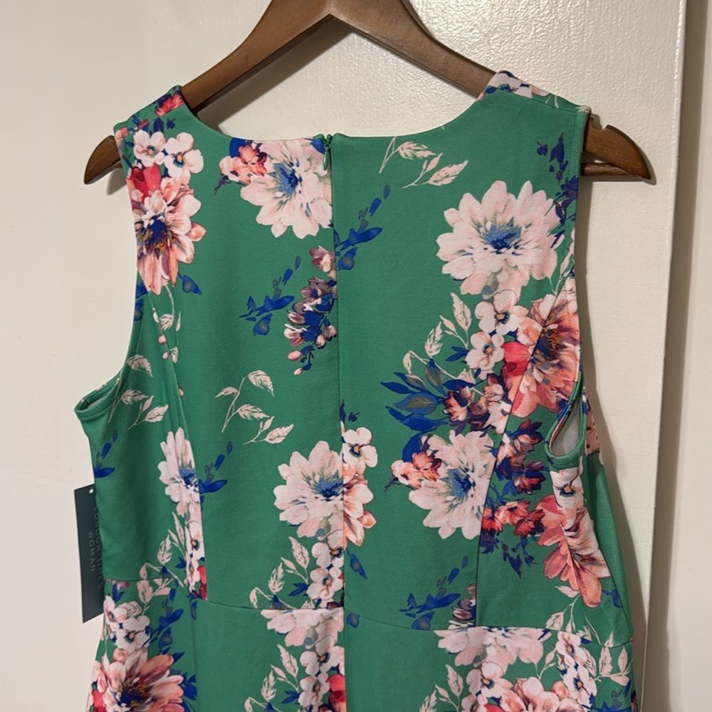 NWT London Times Women's V-Neck Flare Dress Guest of Garden Party Floral Fun - Picture 13 of 15